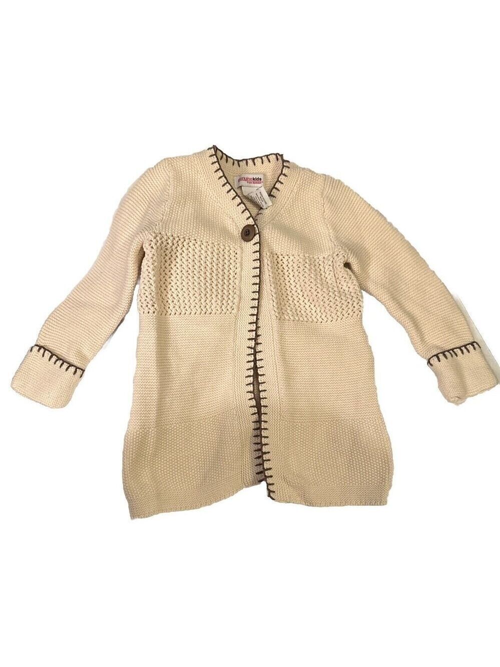 OSHKOSH Genuine Kids - Cream One Button Long Sleeve Long Cardigan Sweater 3T